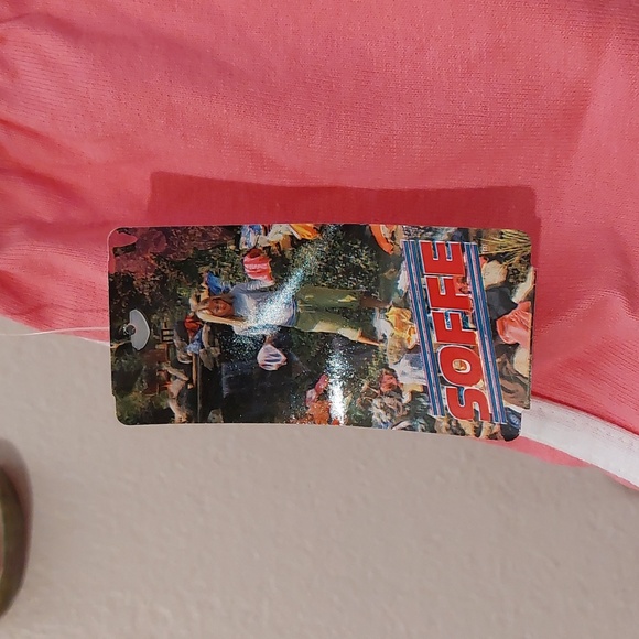 Pink soffe shorts with white striping - Picture 3 of 5